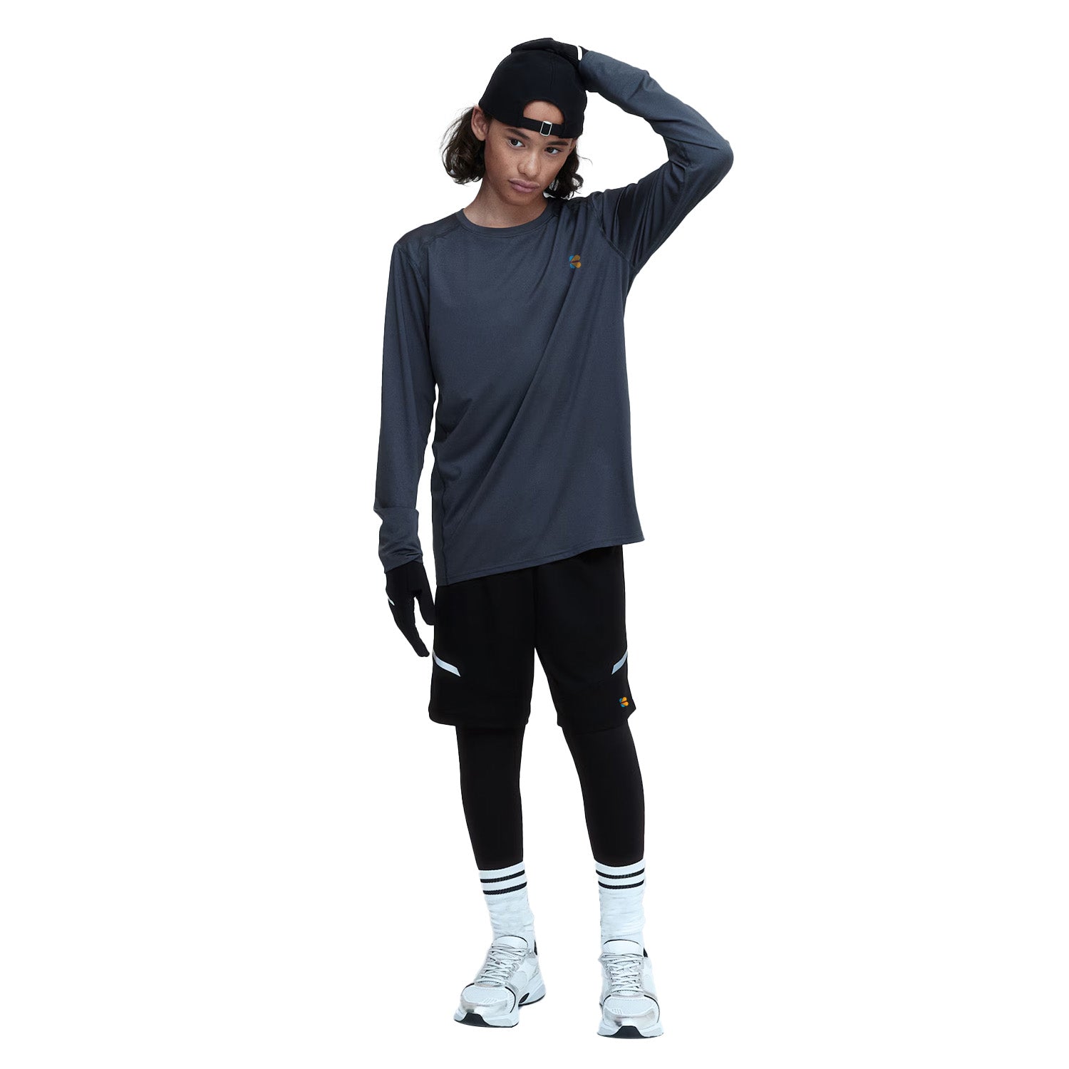 Kidloza Black Double-Layered Sports Shorts