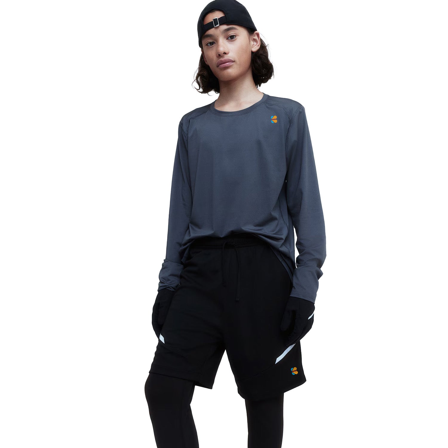 Kidloza Black Double-Layered Sports Shorts