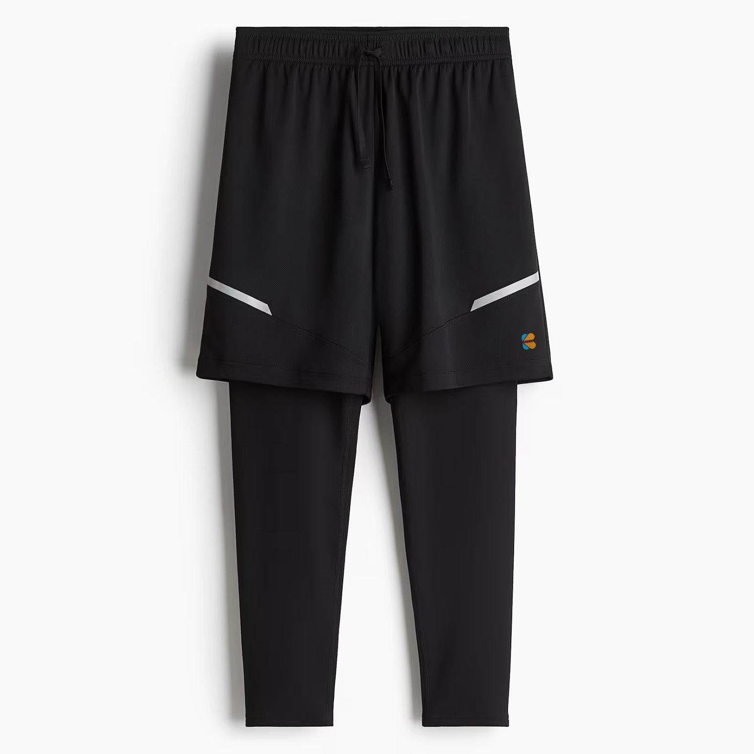 Kidloza Black Double-Layered Sports Shorts