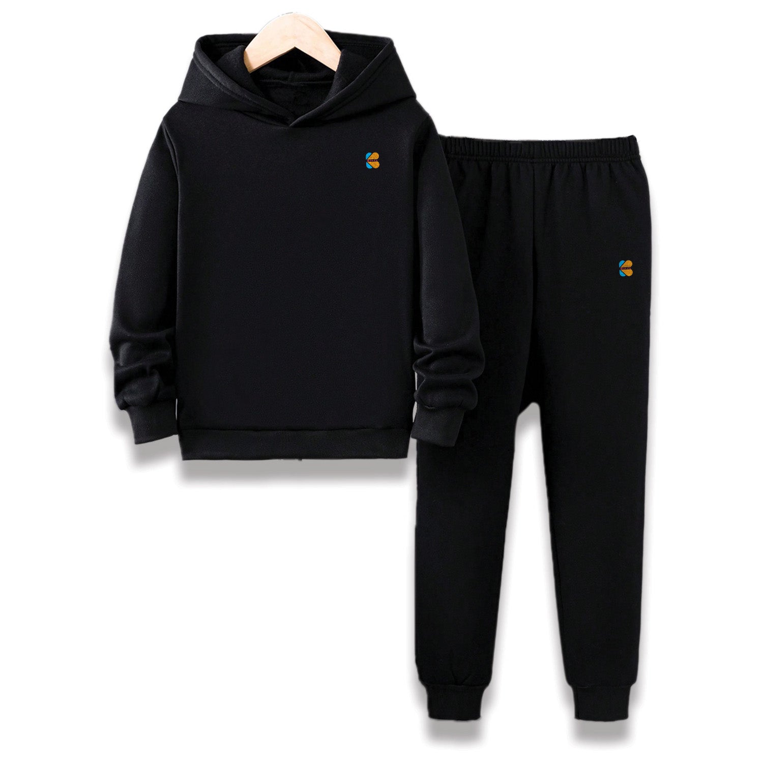 Kidloza Plain Black Tracksuit