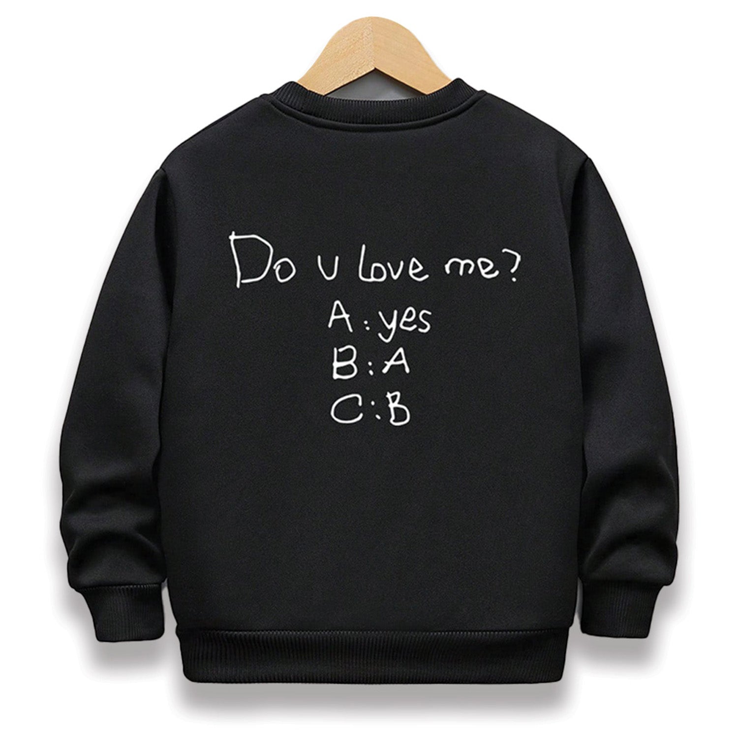 Kidloza Boys' Letter Print Thick Fleece Lined Round Neck Casual Long Sleeve Sweatshirt