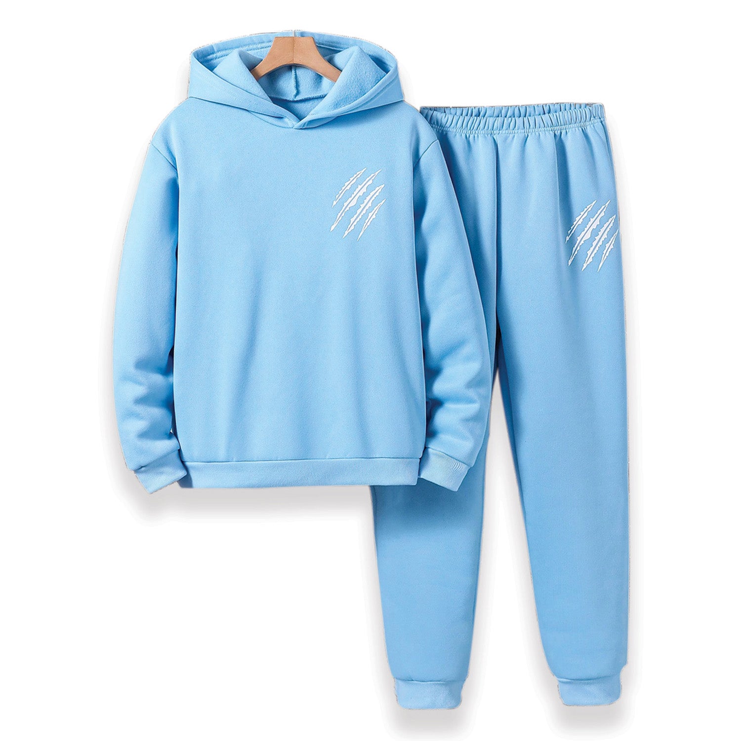 Kidloza 2pcs Teen Boys' Basic Casual Sports Style Long Sleeve Shirt And Long Pants Set