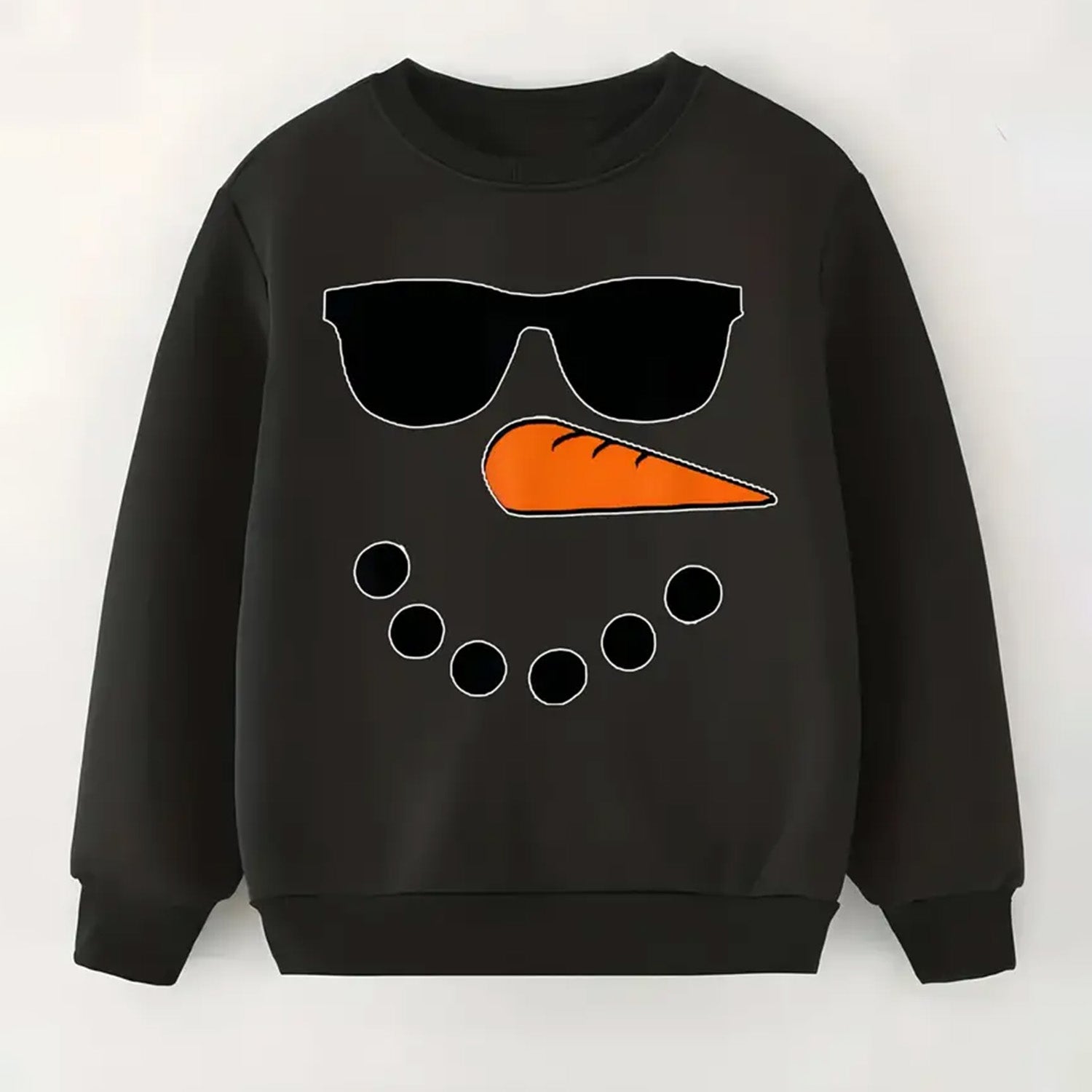 Kidloza Cute Snowman Black Sweatshirt