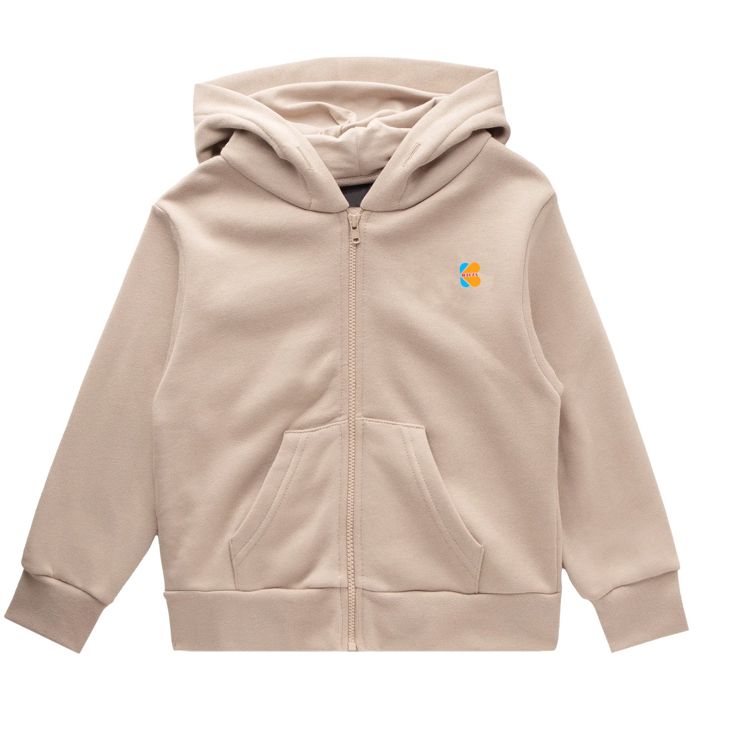 Kidloza Plain Khaki Zipper Hoodie