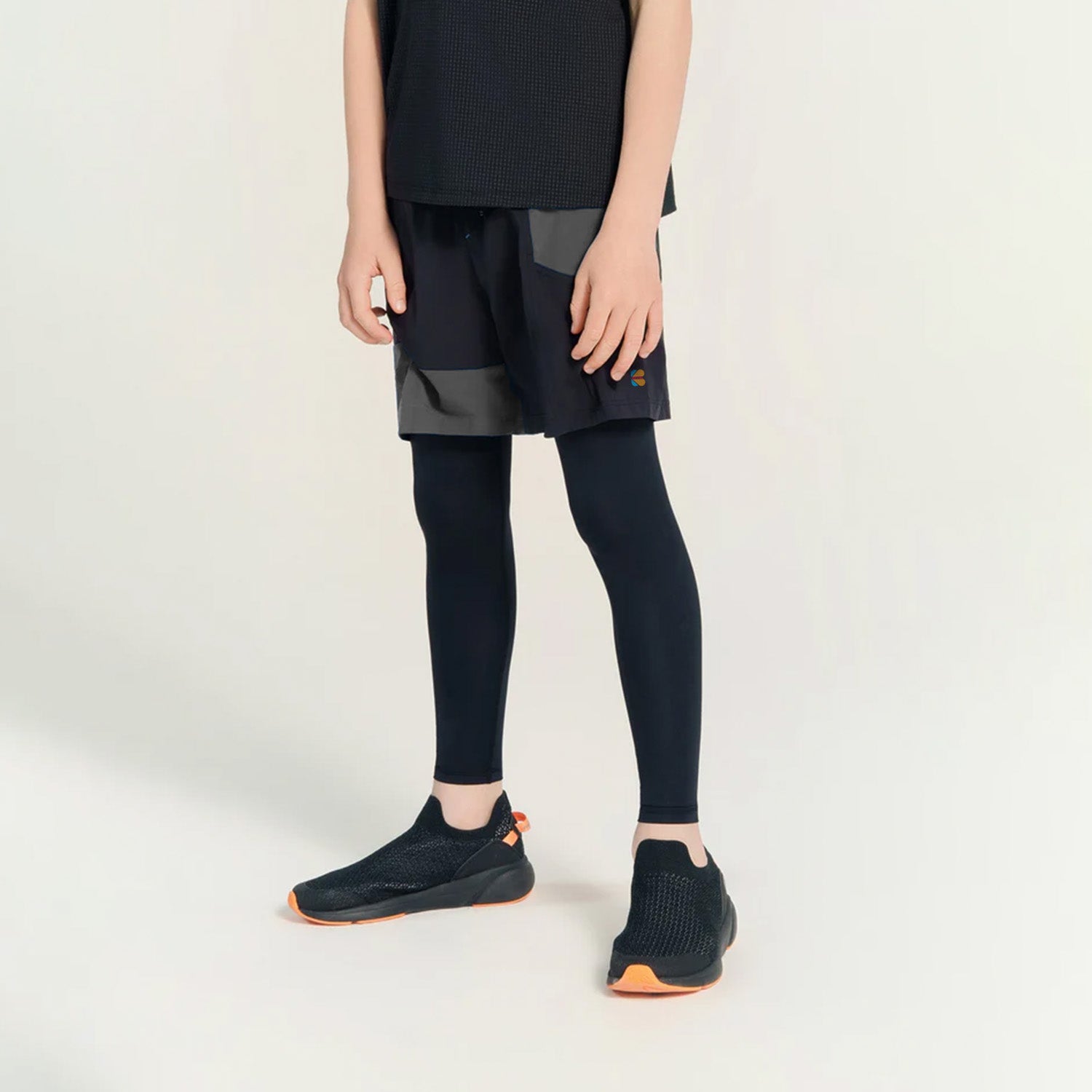 Kidloza FlipFit 2 in 1 Legging Short (Black & Grey)