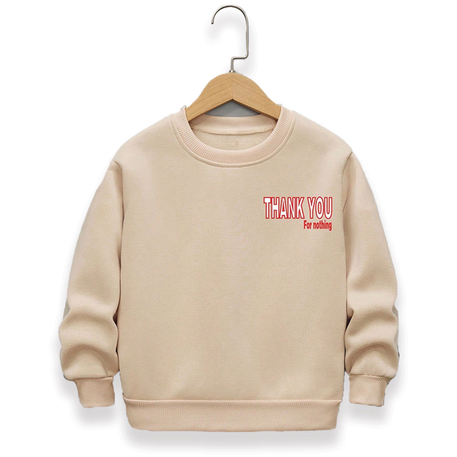 Kidloza Boys Crew Neck Fleece Lined Letter Print Sweatshirt