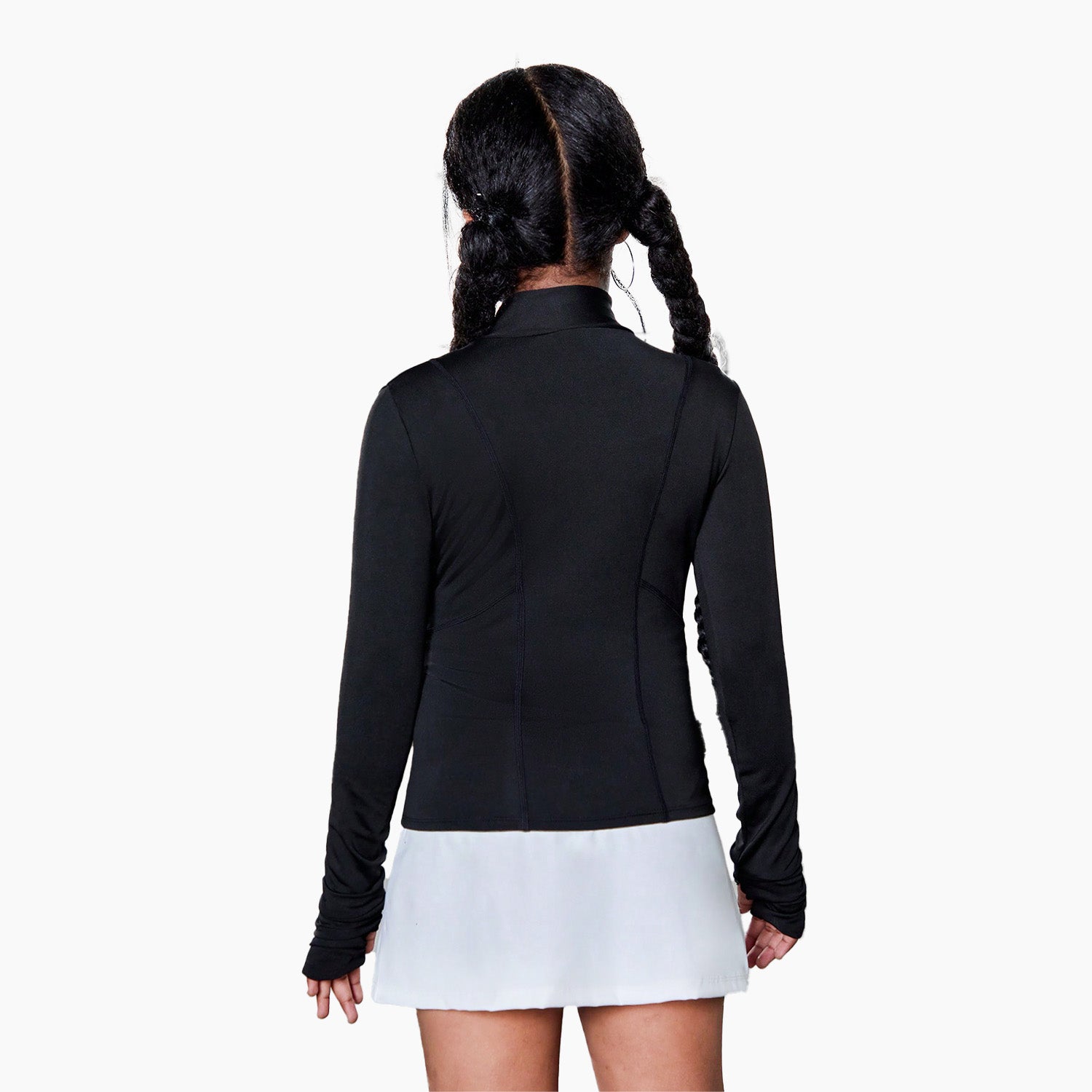 Kidloza Girls' Solid Color Fitted Knit Long Sleeve Sports Jacket