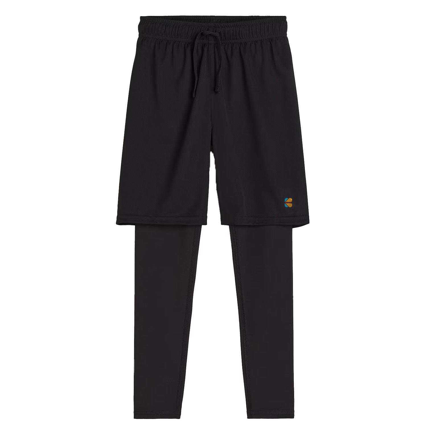 Kidloza Sports 2-in-1 Legging Shorts in Black