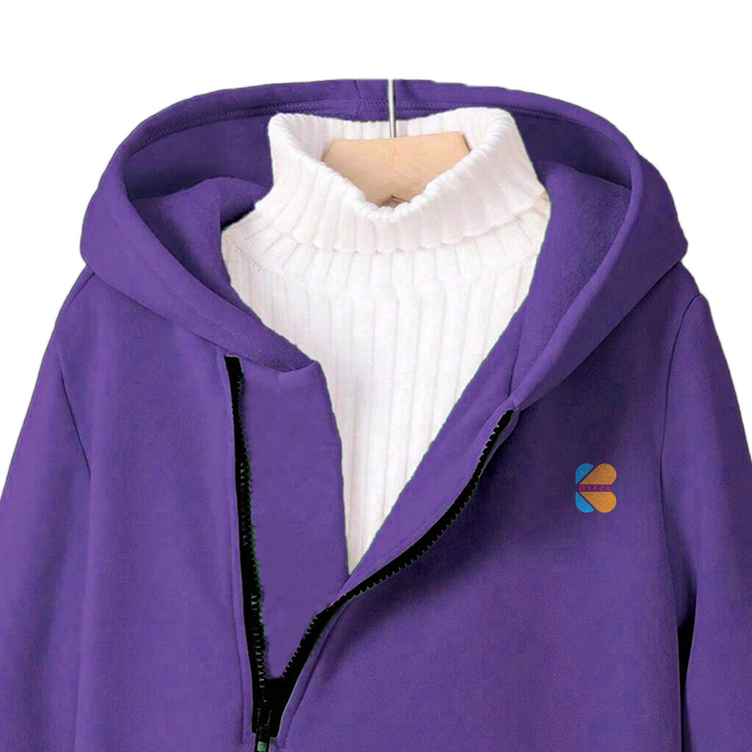 Kidloza Half-Zipper Purple Hoodie