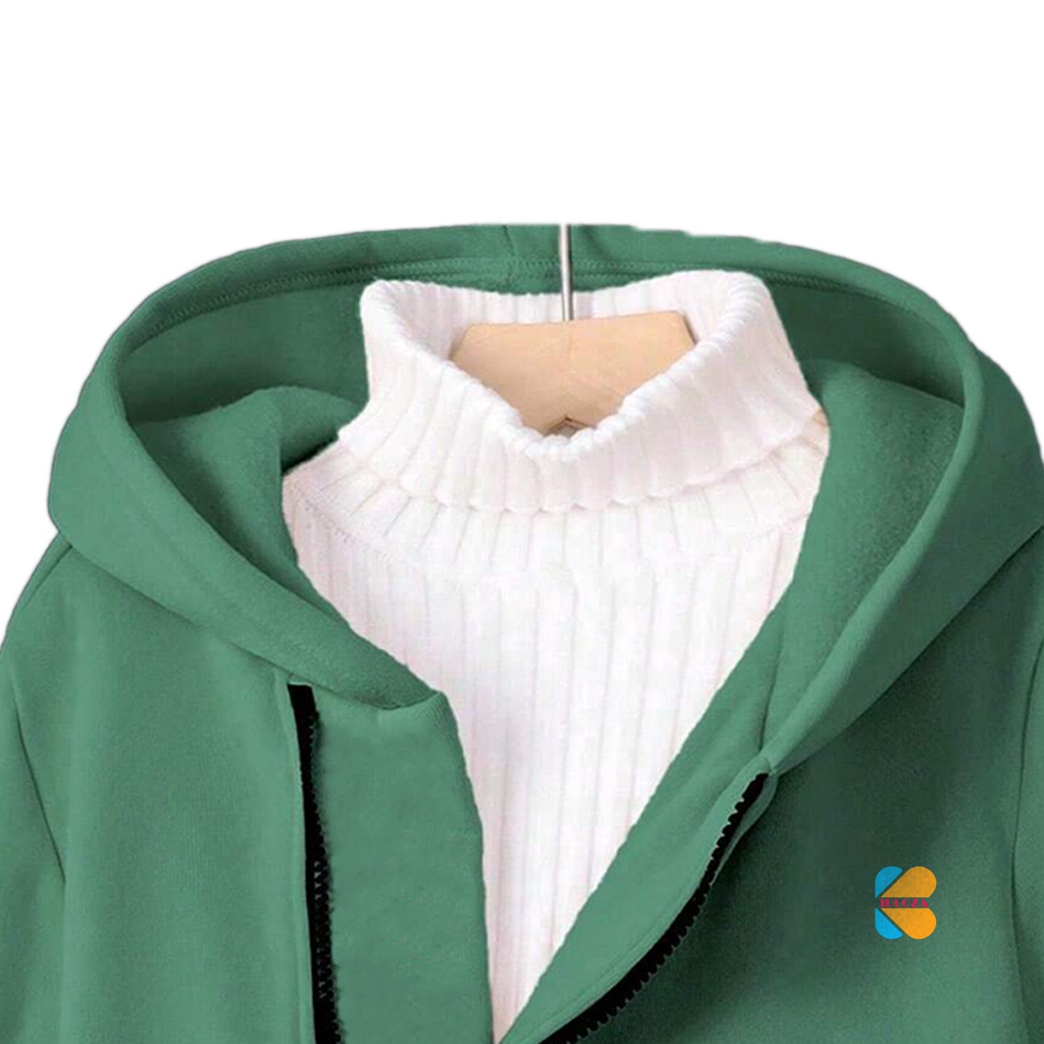 Kidloza Half-Zipper Green Hoodie