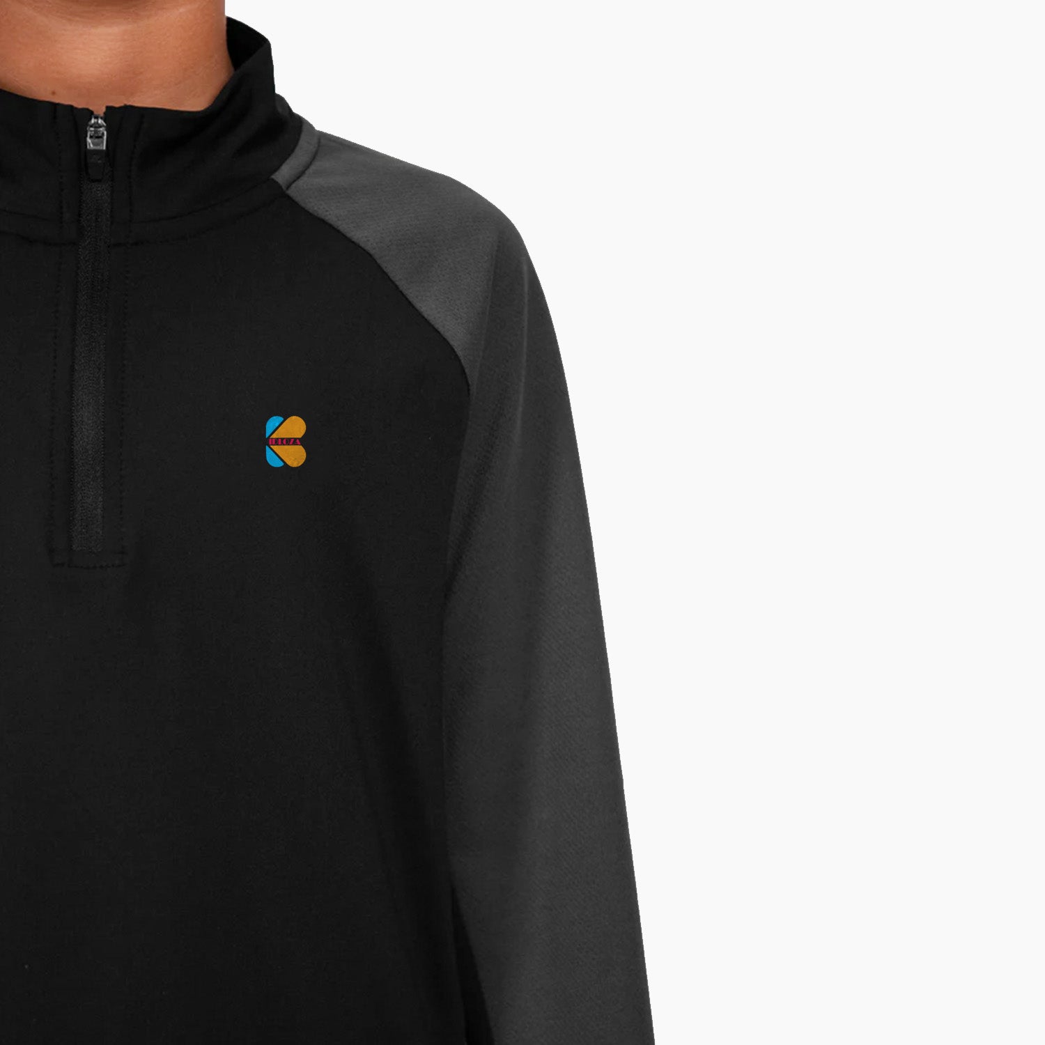 Kidloza Boys Sprint 1/4 Zip in Black & Grey