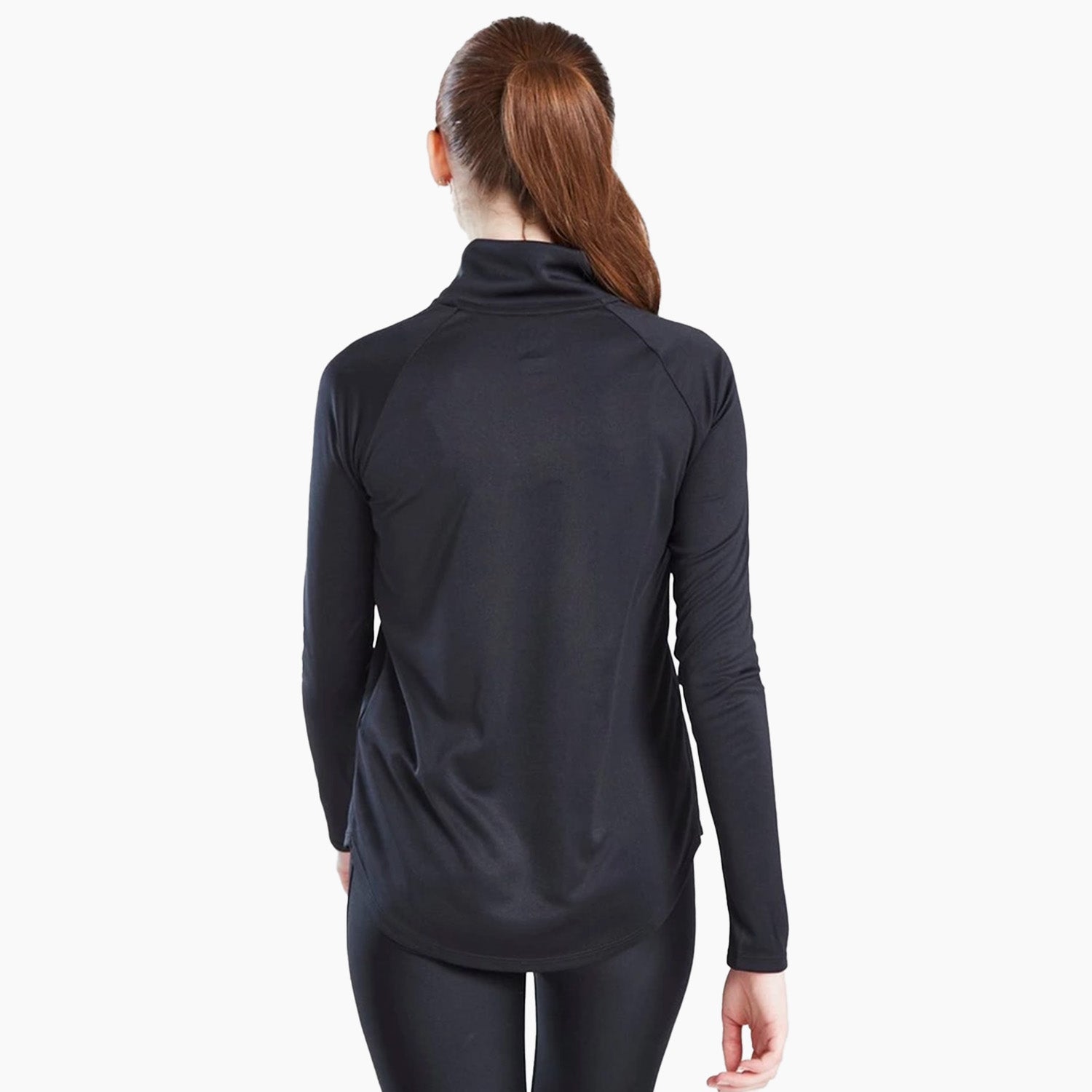 Kidloza Girls' Tech 1/2 Zip Top in Junior Black